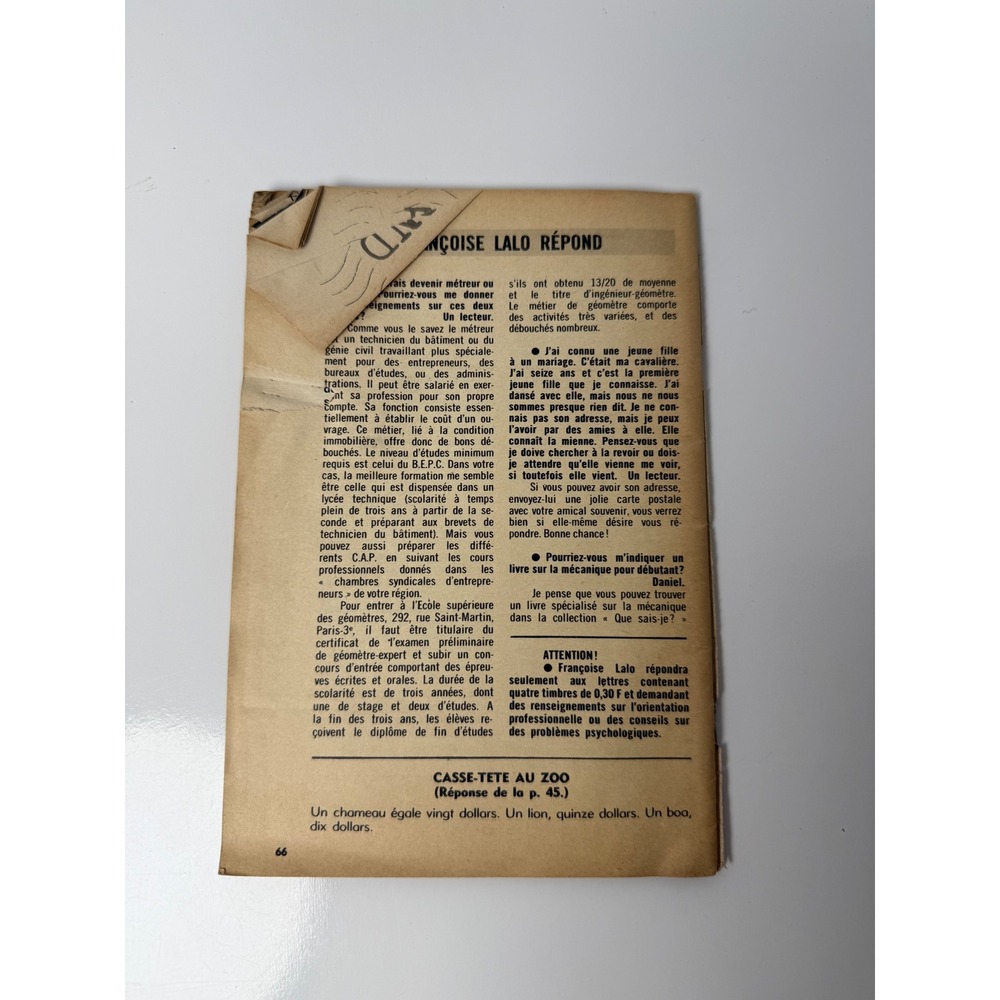 Vintage 1968 Top Realites Jeunesse Magazine Aretha Franklin Les Grands du Jazz - Picture 2 of 2